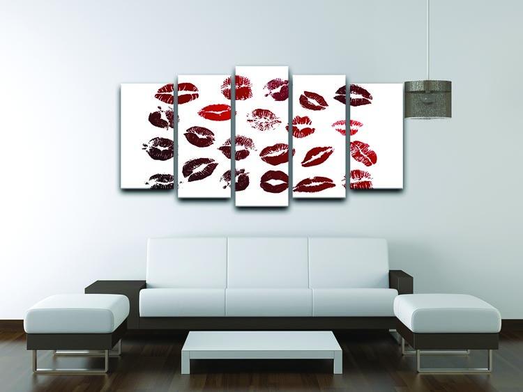 Lipstick Kisses 5 Split Panel Canvas - Canvas Art Rocks - 3