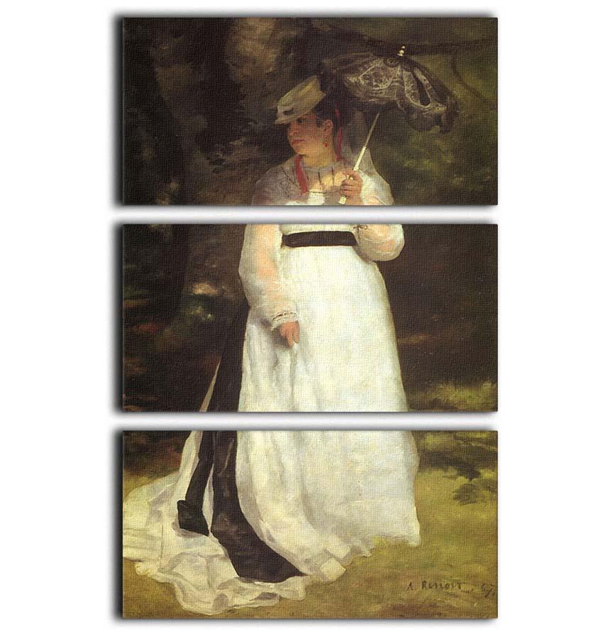 Lise with an Umbrella by Renoir 3 Split Panel Canvas Print - Canvas Art Rocks - 1