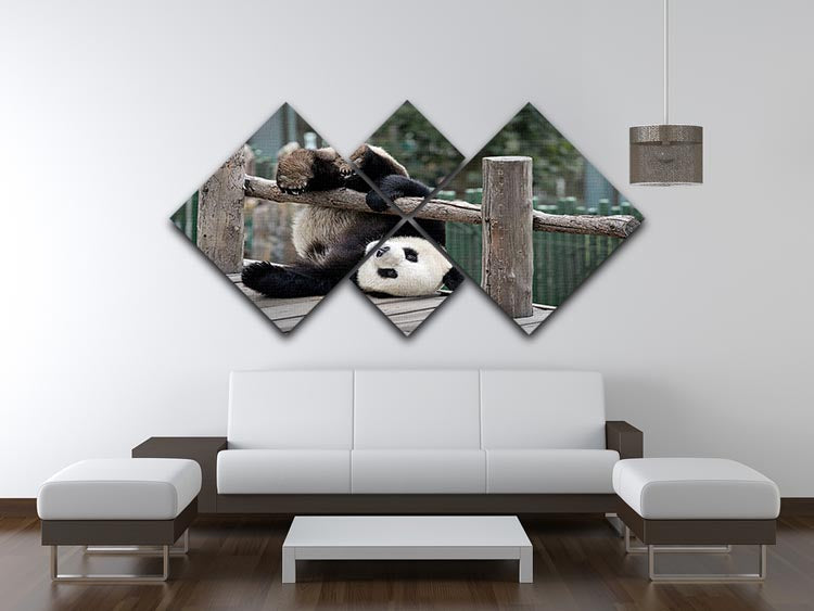 Little Panda 4 Square Multi Panel Canvas - Canvas Art Rocks - 3