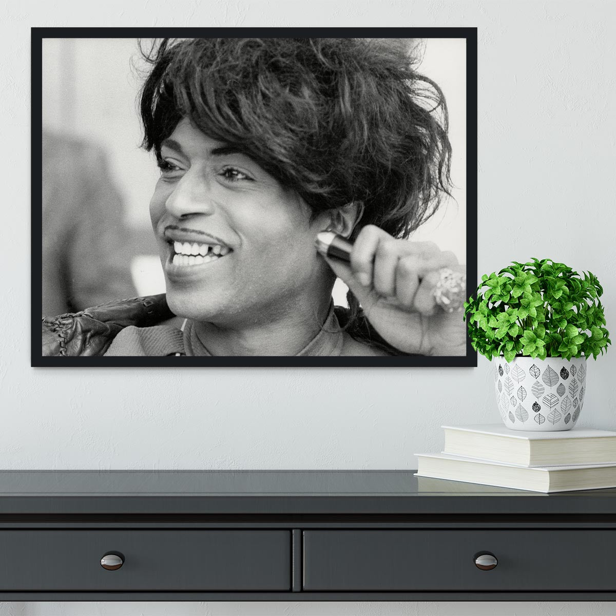 Little Richard smiles Framed Print - Canvas Art Rocks - 2