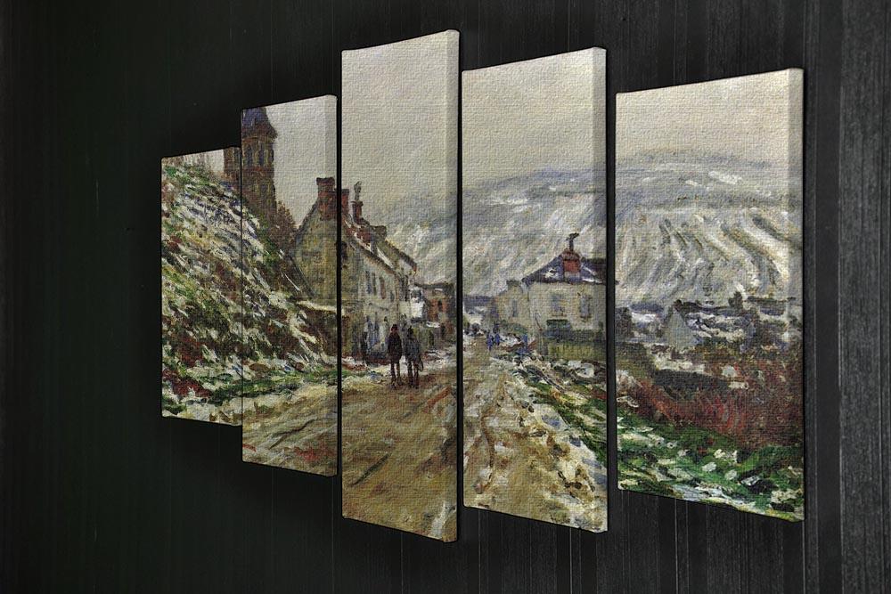 Local entrance of Vetheuil in the winter by Monet 5 Split Panel Canvas - Canvas Art Rocks - 2