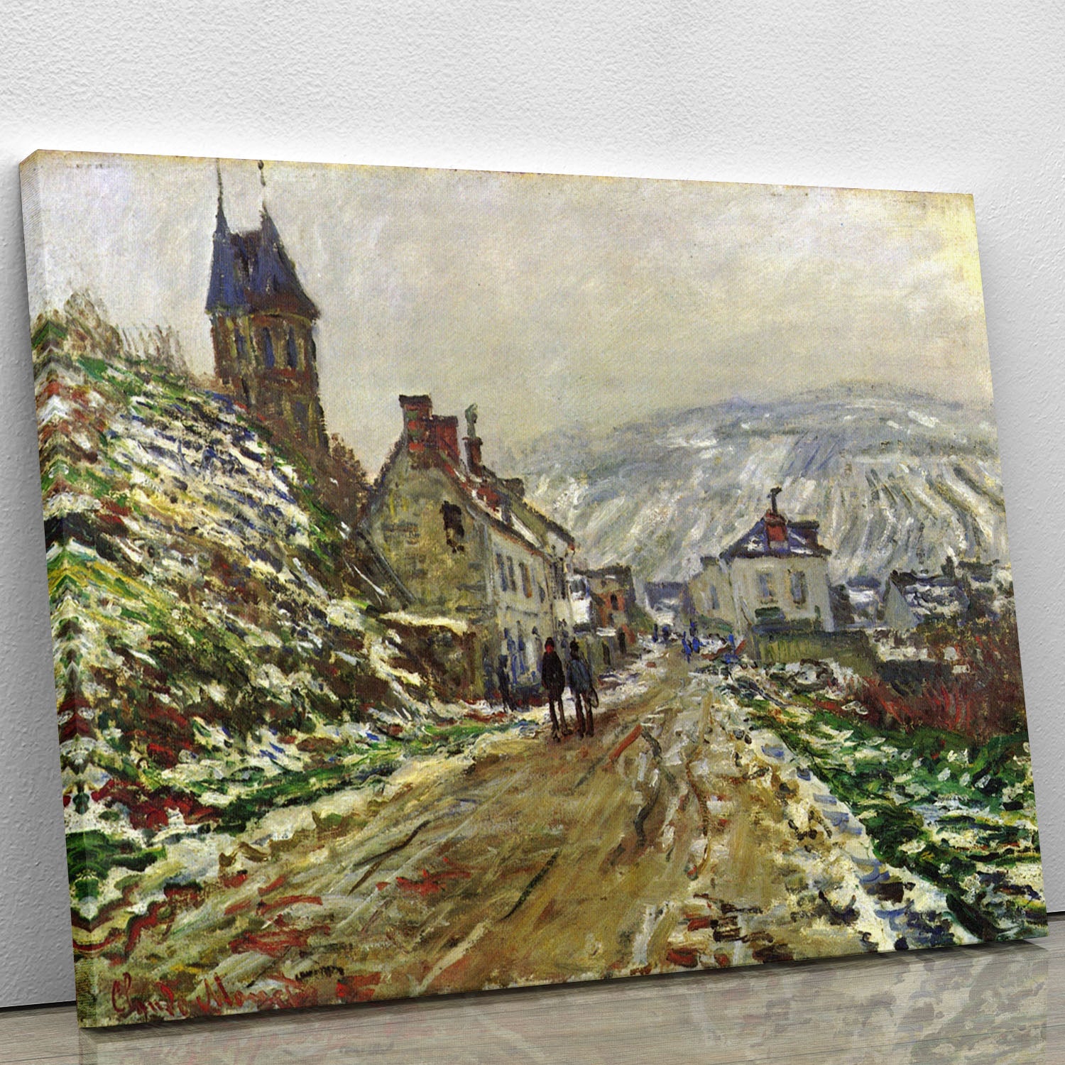 Local entrance of Vetheuil in the winter by Monet Canvas Print or Poster - Canvas Art Rocks - 1