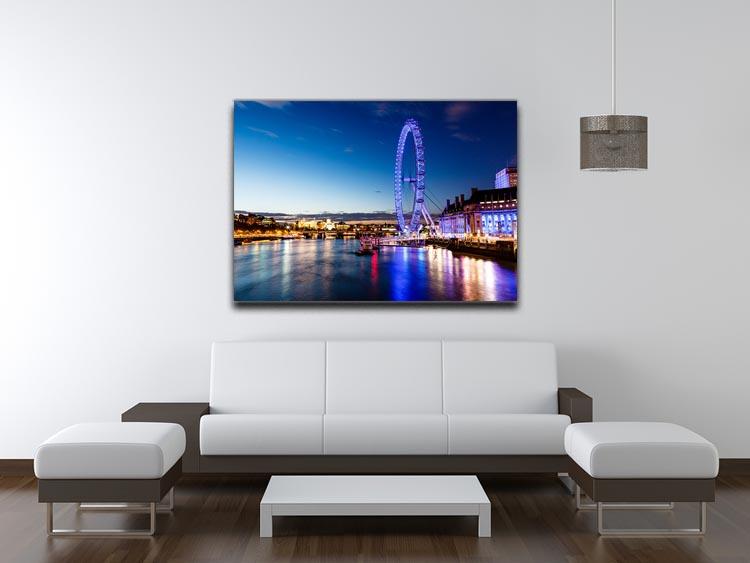 London Eye and London Cityscape in the Night Canvas Print or Poster - Canvas Art Rocks - 4