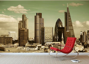 London city rooftop view with urban architectures Wall Mural Wallpaper - Canvas Art Rocks - 2