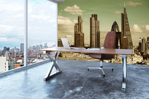 London city rooftop view with urban architectures Wall Mural Wallpaper - Canvas Art Rocks - 3