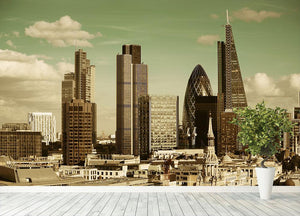 London city rooftop view with urban architectures Wall Mural Wallpaper - Canvas Art Rocks - 4