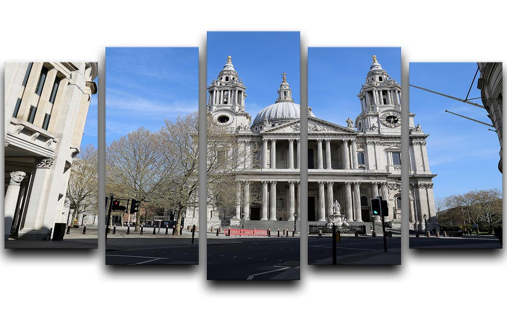 London under Lockdown 2020 St Pauls Cathedral 5 Split Panel Canvas - Canvas Art Rocks - 1