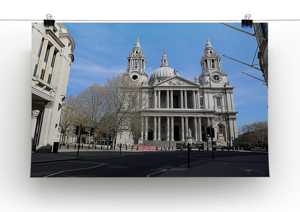 London under Lockdown 2020 St Pauls Cathedral Canvas Print or Poster - Canvas Art Rocks - 2