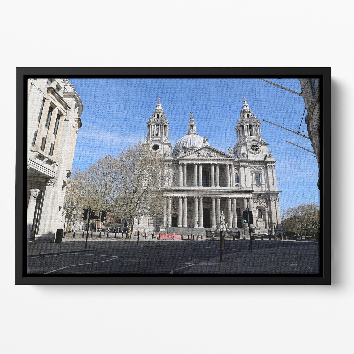 London under Lockdown 2020 St Pauls Cathedral Floating Framed Canvas - Canvas Art Rocks - 2