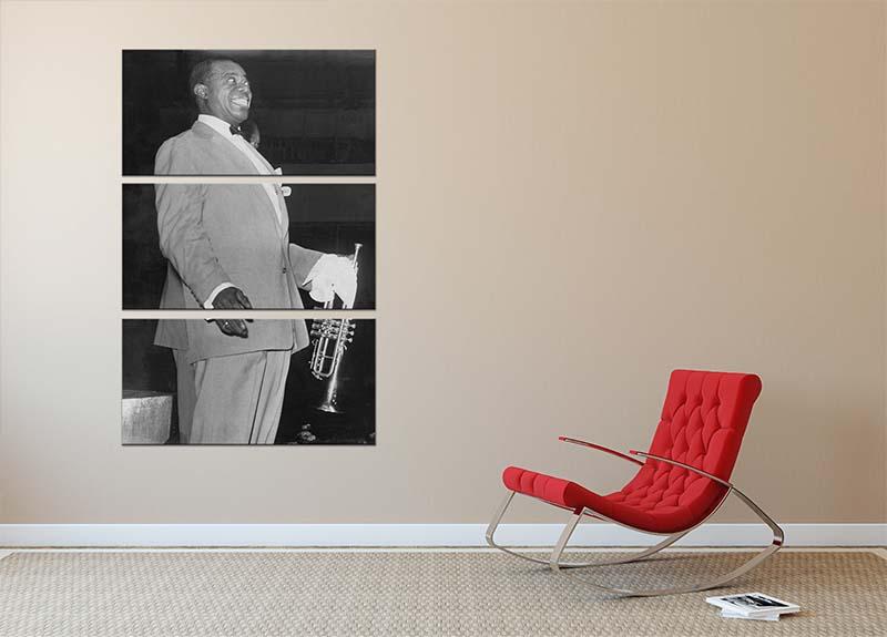 Louis Armstrong in concert 3 Split Panel Canvas Print - Canvas Art Rocks - 2