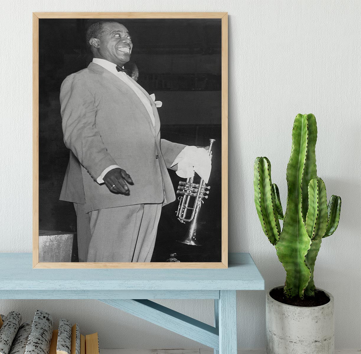 Louis Armstrong in concert Framed Print - Canvas Art Rocks - 4