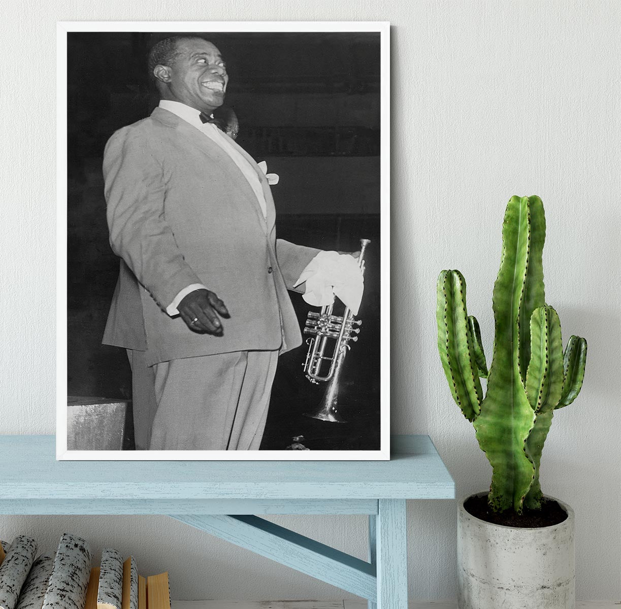 Louis Armstrong in concert Framed Print - Canvas Art Rocks -6
