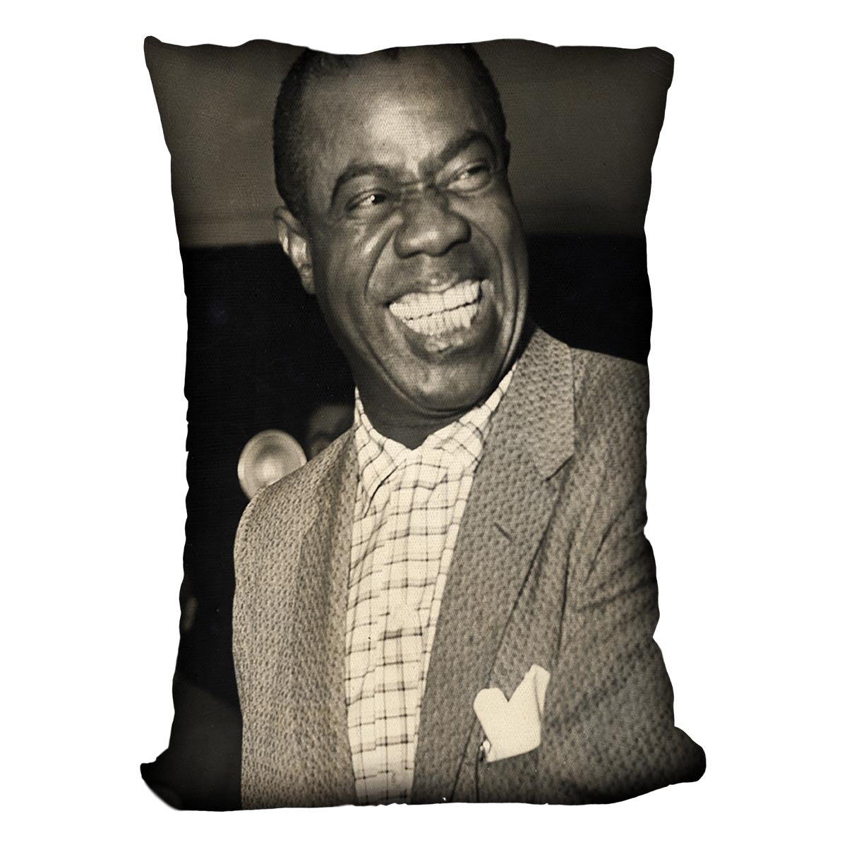 Louis Armstrong laughs Cushion