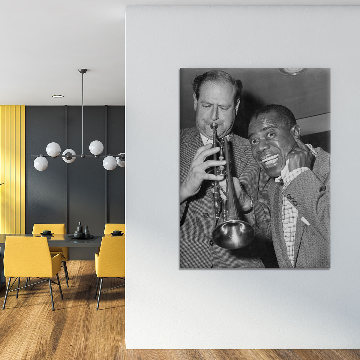 Louis Armstrong listens Canvas Print or Poster - Canvas Art Rocks - 4