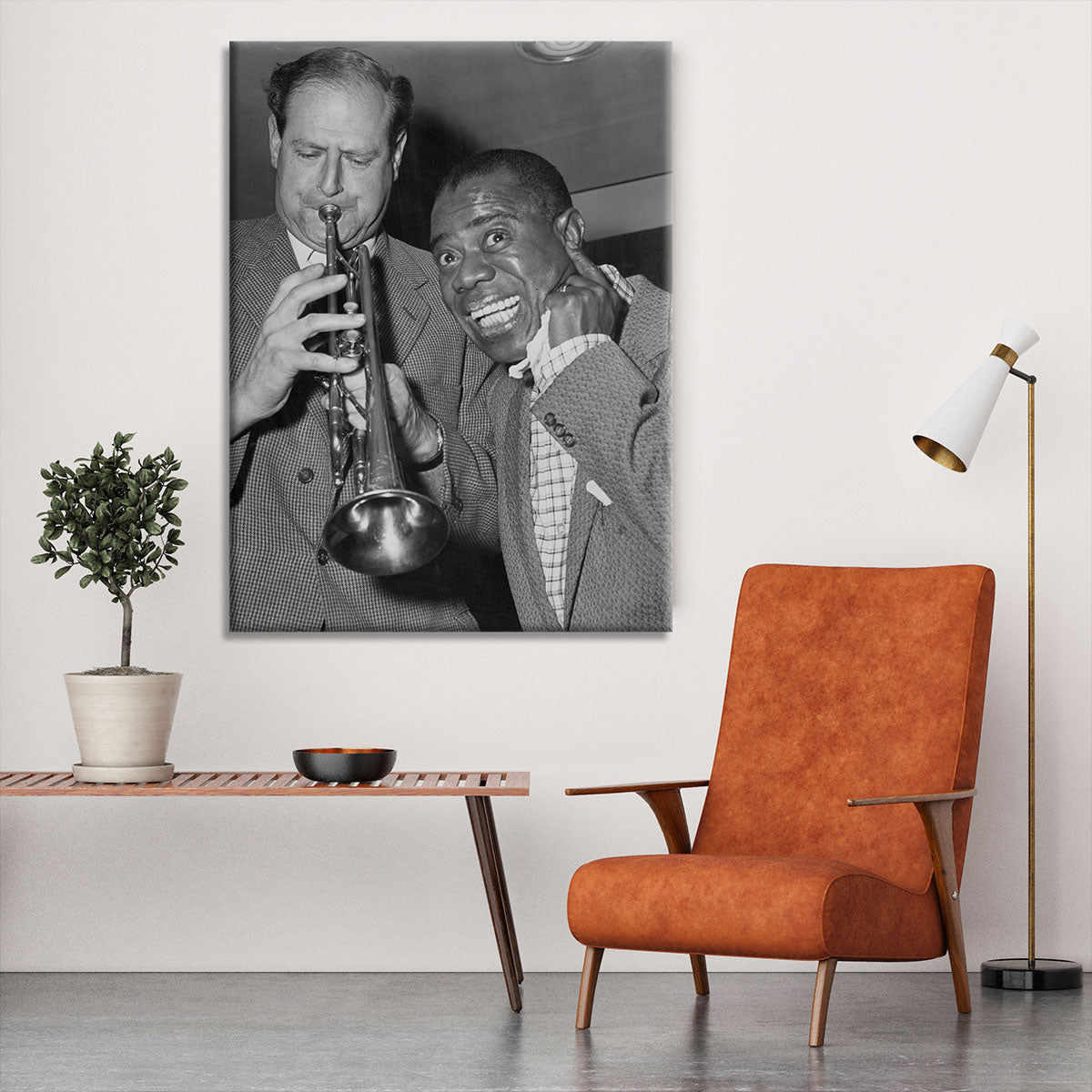 Louis Armstrong listens Canvas Print or Poster - Canvas Art Rocks - 6