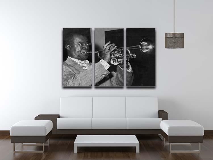 Louis Armstrong plays 3 Split Panel Canvas Print - Canvas Art Rocks - 3