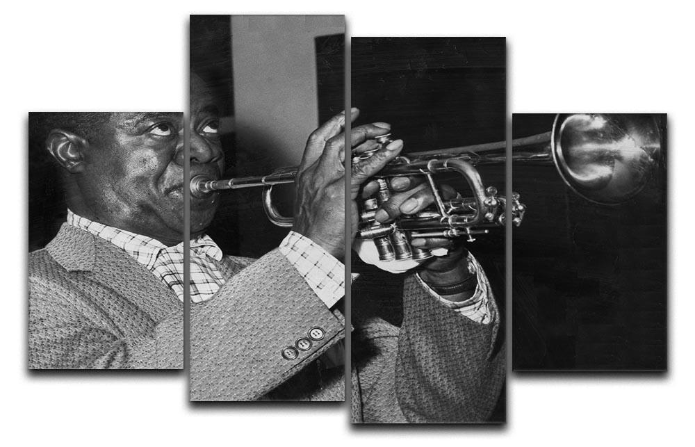 Louis Armstrong plays 4 Split Panel Canvas  - Canvas Art Rocks - 1