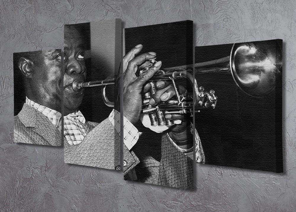 Louis Armstrong plays 4 Split Panel Canvas - Canvas Art Rocks - 2
