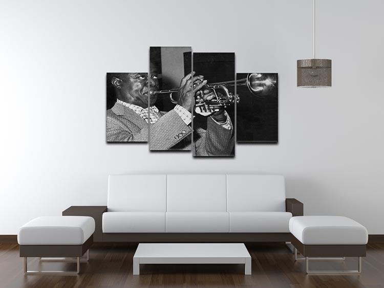 Louis Armstrong plays 4 Split Panel Canvas - Canvas Art Rocks - 3