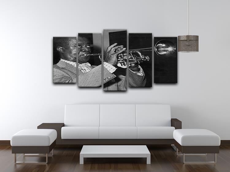 Louis Armstrong plays 5 Split Panel Canvas - Canvas Art Rocks - 3