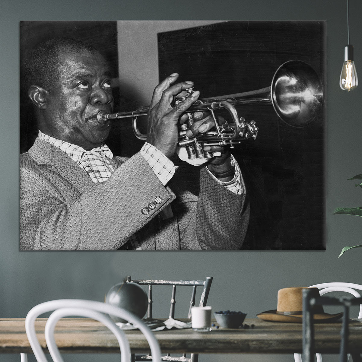 Louis Armstrong plays Canvas Print or Poster - Canvas Art Rocks - 3
