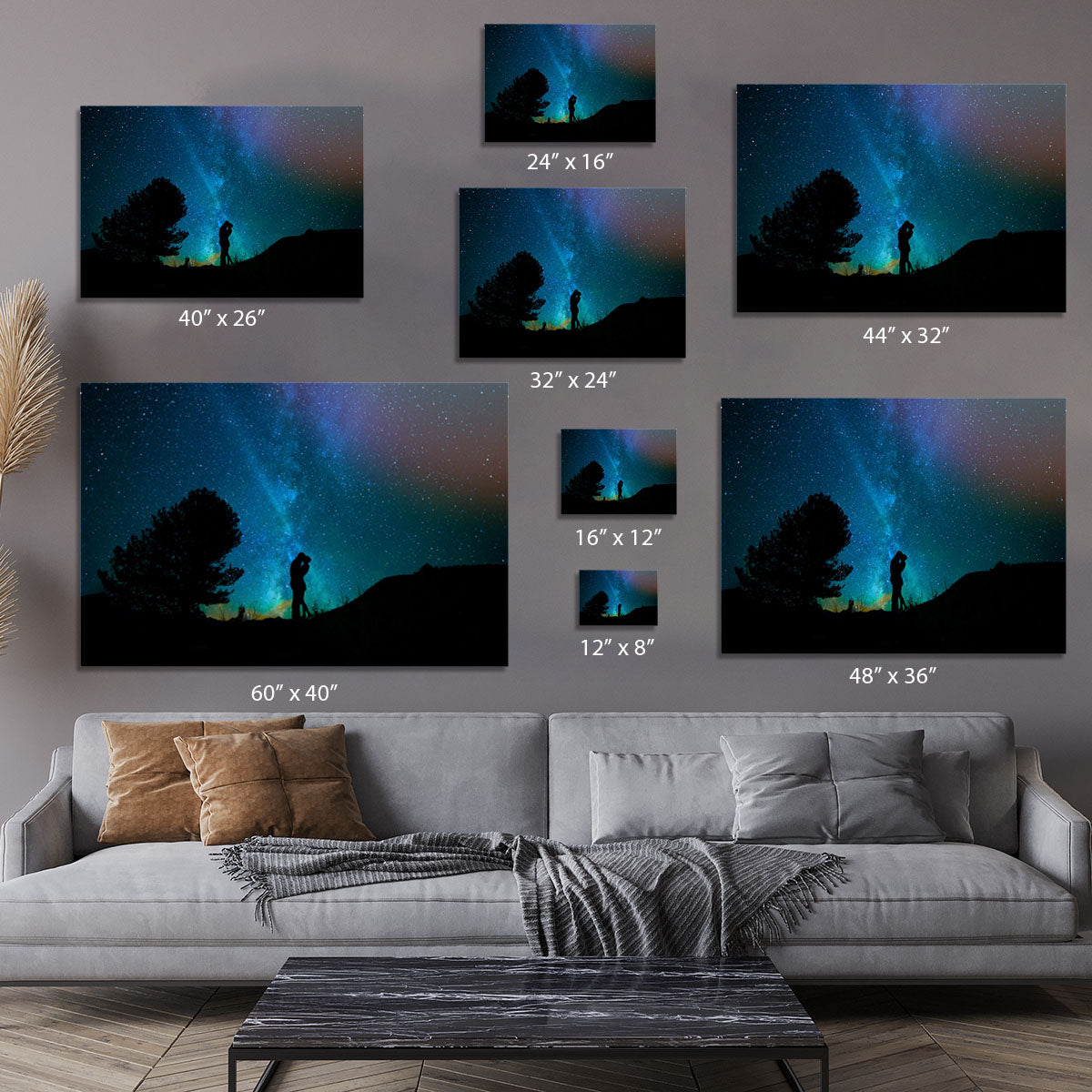 Lovers Sky Night Canvas Print or Poster - Canvas Art Rocks - 7