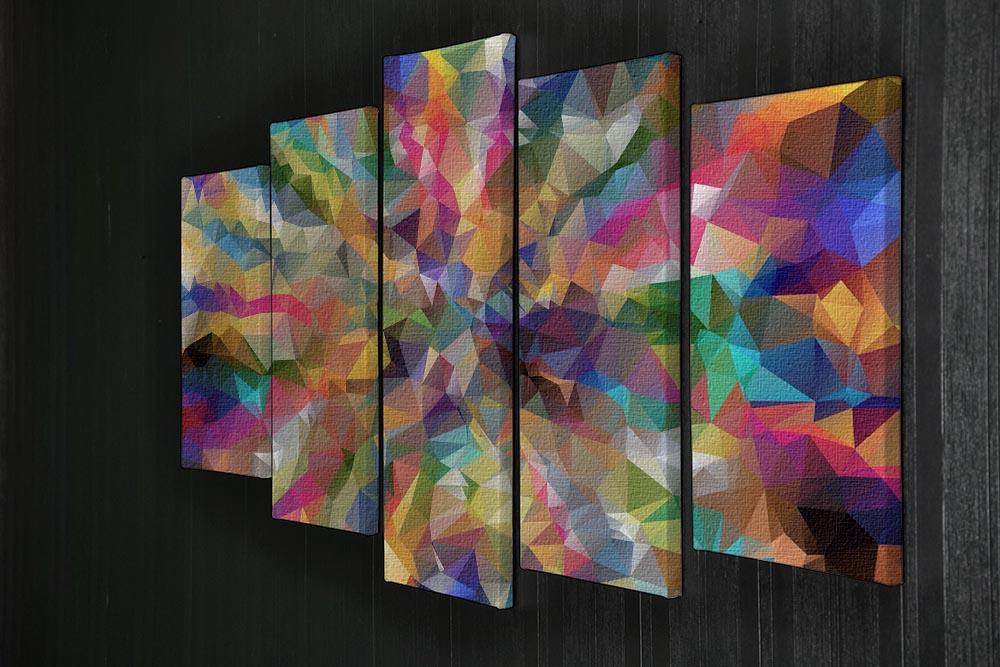 Low Poly 5 Split Panel Canvas - Canvas Art Rocks - 2
