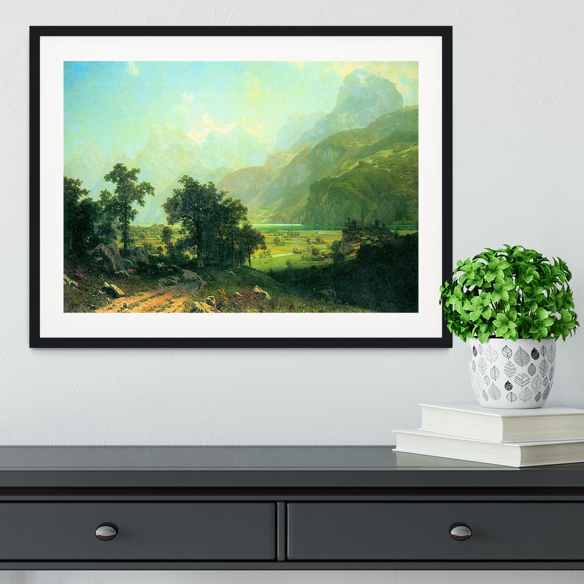 Lucerne Switzerland by Bierstadt Framed Print - Canvas Art Rocks - 1