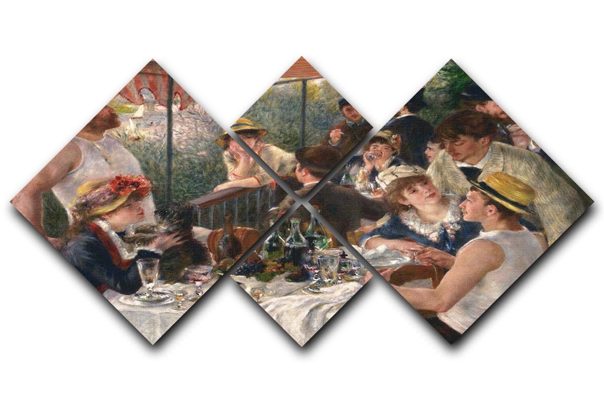 Luncheon of the Boating Party by Renoir 4 Square Multi Panel Canvas  - Canvas Art Rocks - 1