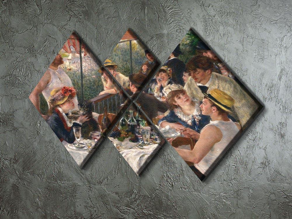 Luncheon of the Boating Party by Renoir 4 Square Multi Panel Canvas - Canvas Art Rocks - 2