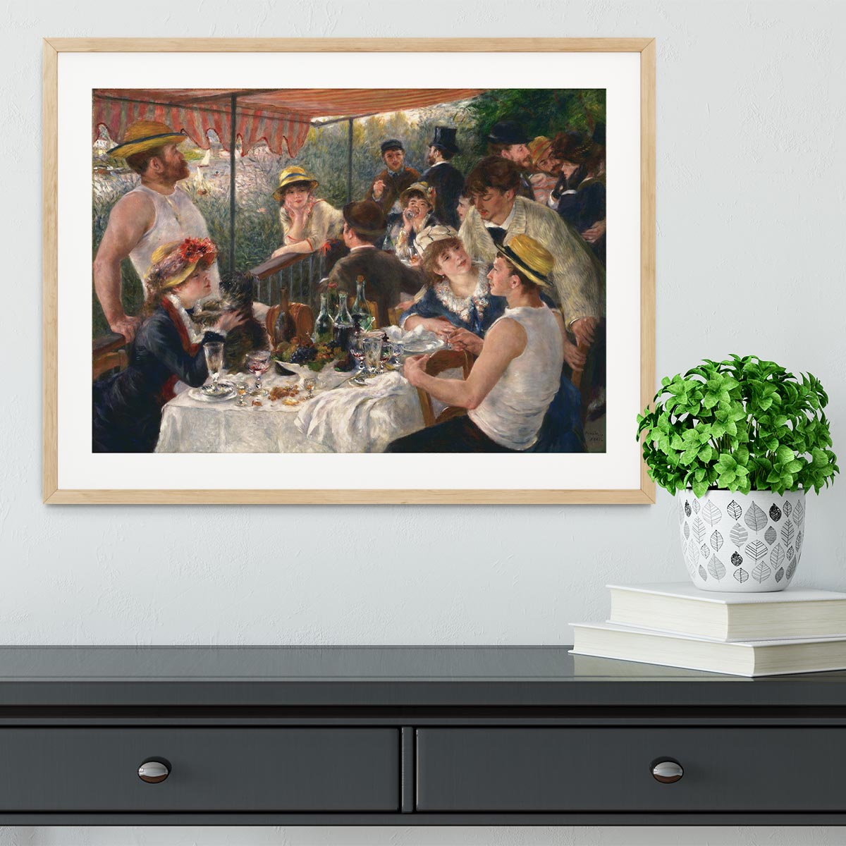 Luncheon of the Boating Party by Renoir Framed Print - Canvas Art Rocks - 3