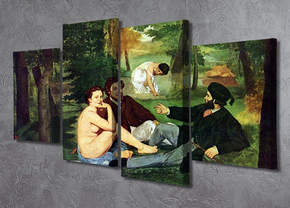 Luncheon on The Grass 1863 by Manet 4 Split Panel Canvas - Canvas Art Rocks - 2