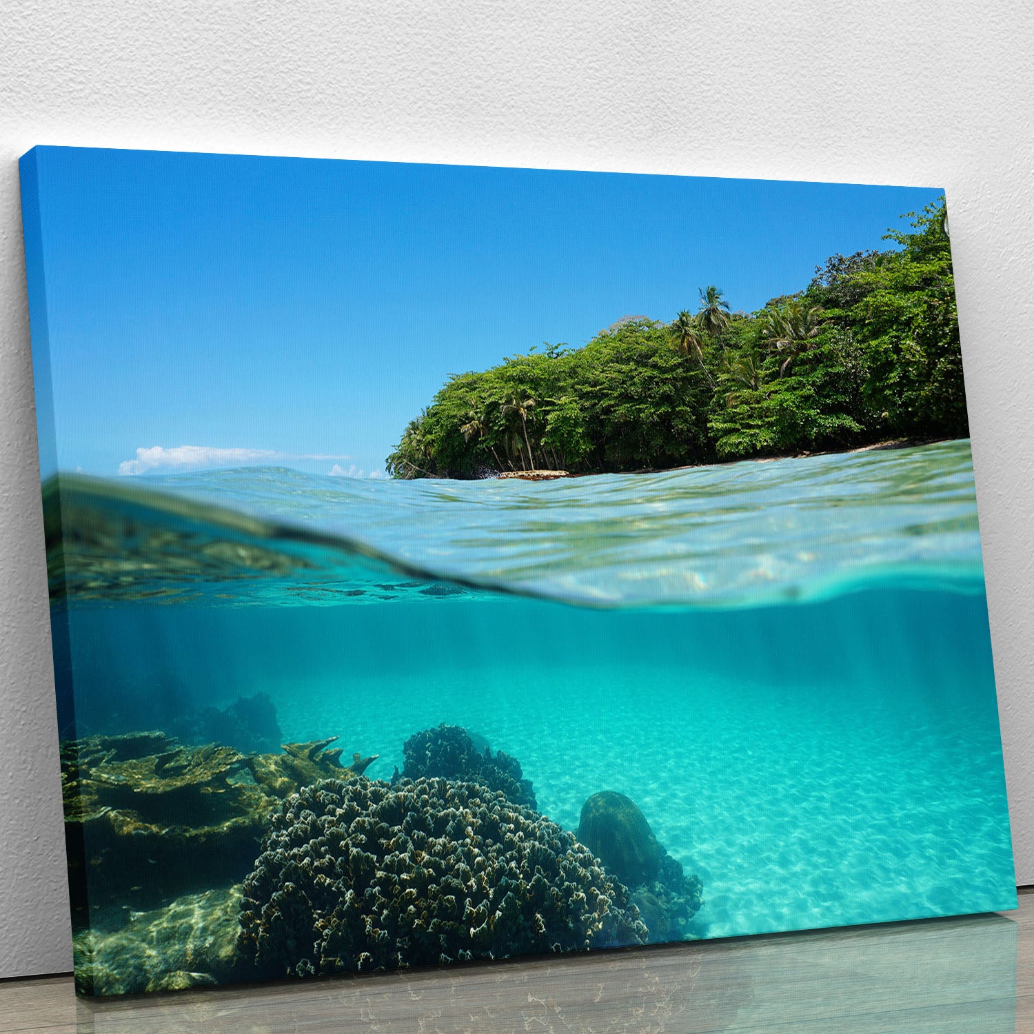 Lush tropical shore above waterline Canvas Print or Poster - Canvas Art Rocks - 1