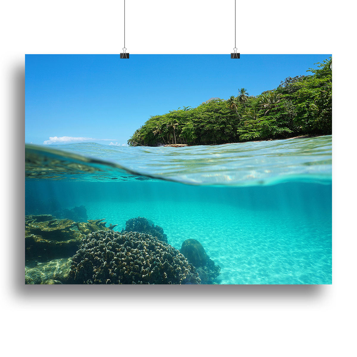 Lush tropical shore above waterline Canvas Print or Poster - Canvas Art Rocks - 2