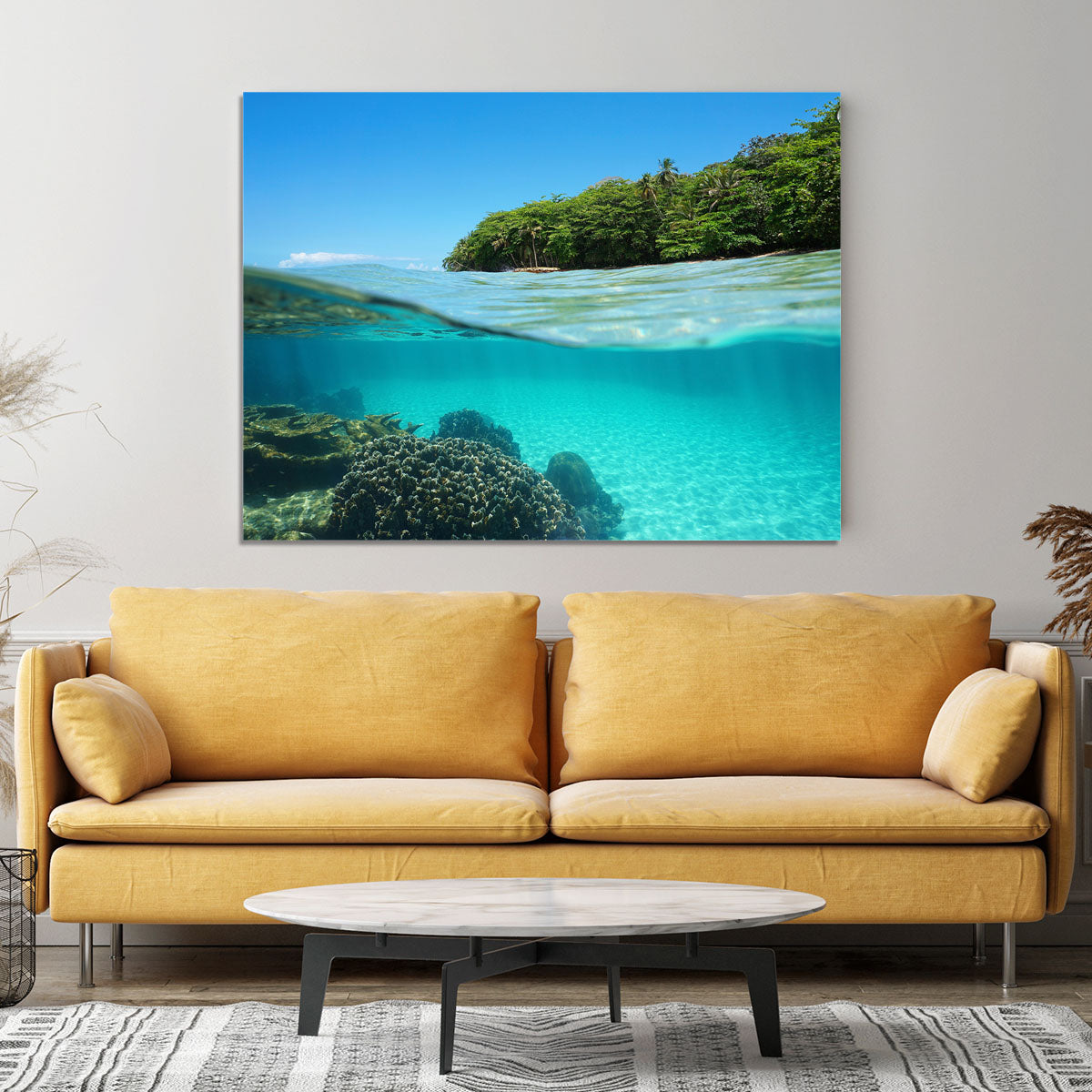 Lush tropical shore above waterline Canvas Print or Poster - Canvas Art Rocks - 4