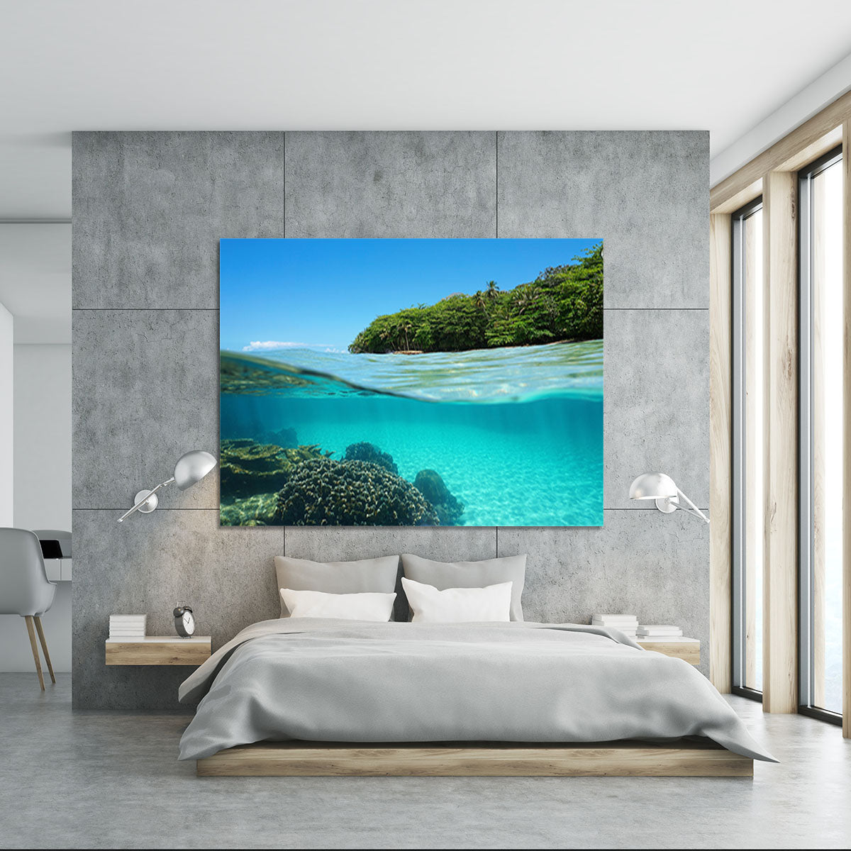 Lush tropical shore above waterline Canvas Print or Poster - Canvas Art Rocks - 5
