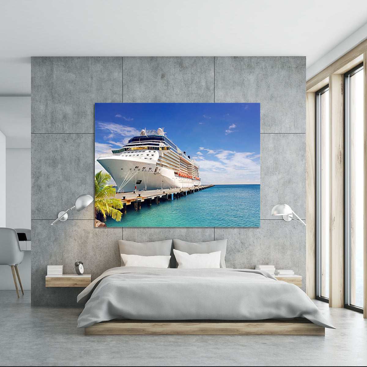 Luxury Cruise Ship in Port on sunny day Canvas Print or Poster - Canvas Art Rocks - 5