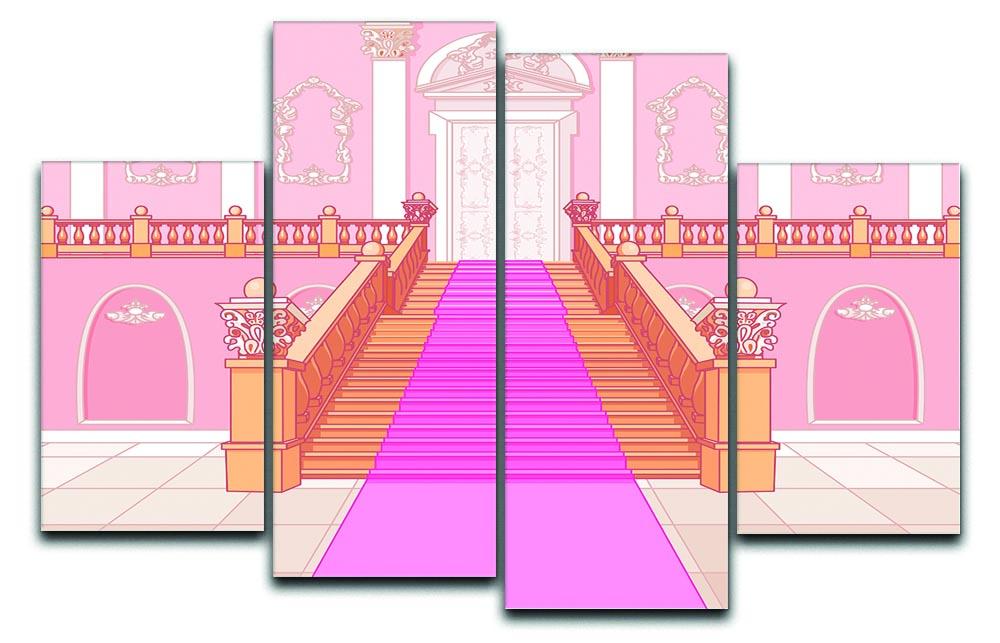 Luxury staircase in the magic palace 4 Split Panel Canvas  - Canvas Art Rocks - 1