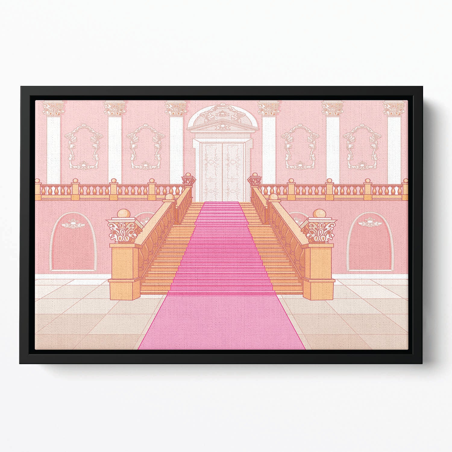 Luxury staircase in the magic palace Floating Framed Canvas