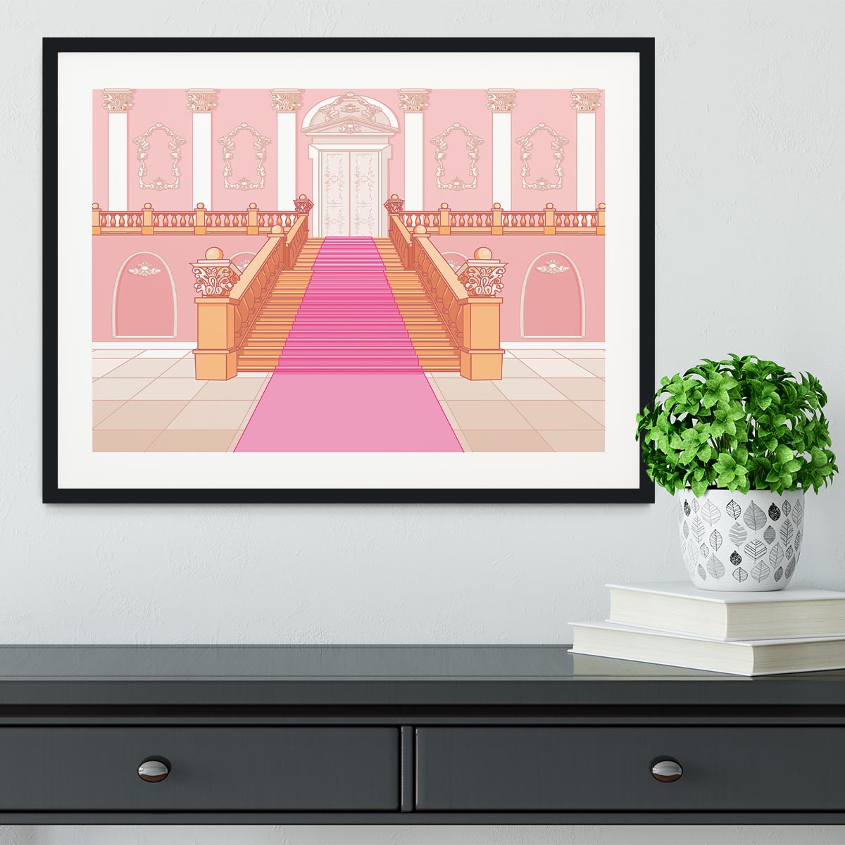 Luxury staircase in the magic palace Framed Print - Canvas Art Rocks - 1