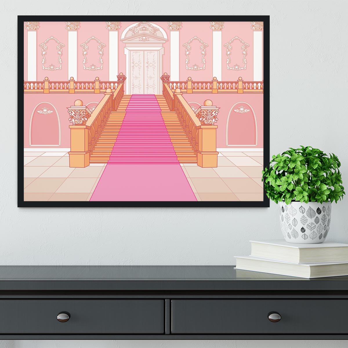 Luxury staircase in the magic palace Framed Print - Canvas Art Rocks - 2