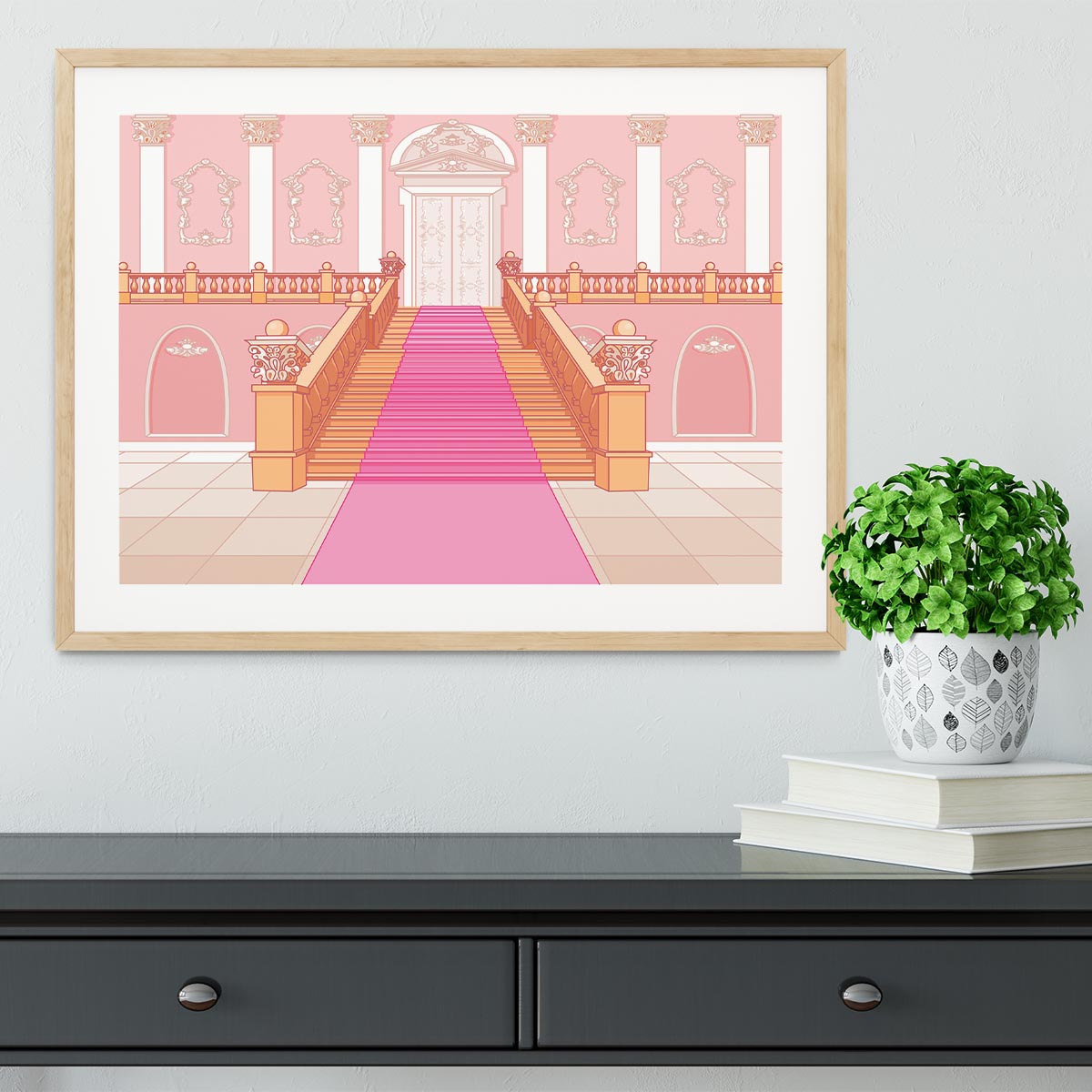 Luxury staircase in the magic palace Framed Print - Canvas Art Rocks - 3