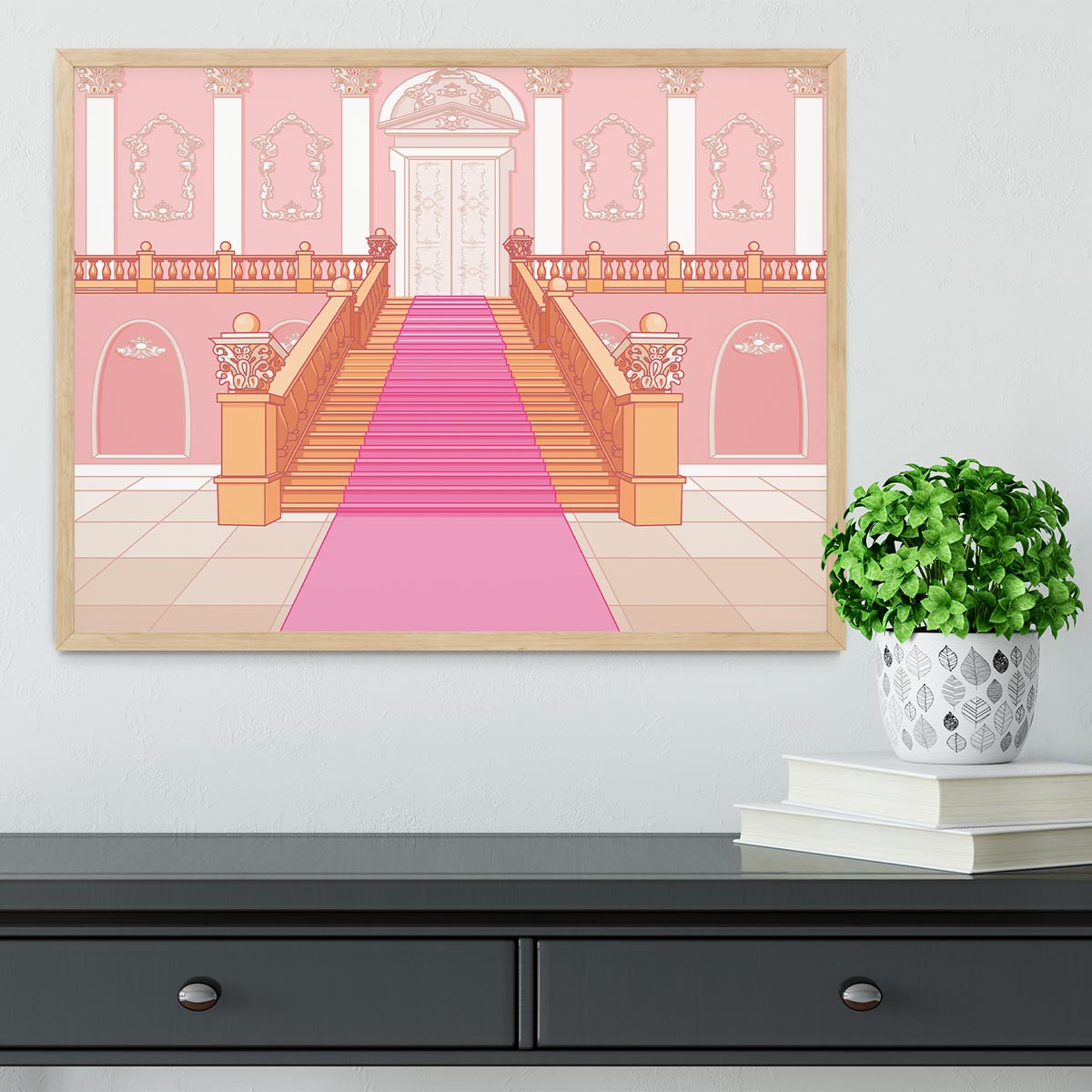 Luxury staircase in the magic palace Framed Print - Canvas Art Rocks - 4