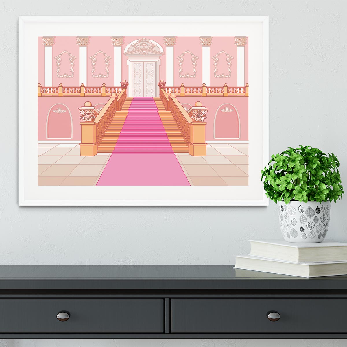Luxury staircase in the magic palace Framed Print - Canvas Art Rocks - 5
