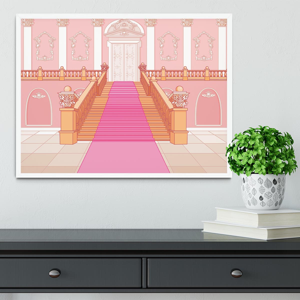 Luxury staircase in the magic palace Framed Print - Canvas Art Rocks -6