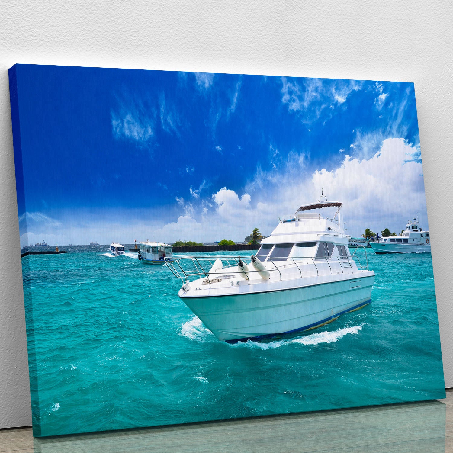 Luxury yatch in beautiful ocean Canvas Print or Poster - Canvas Art Rocks - 1