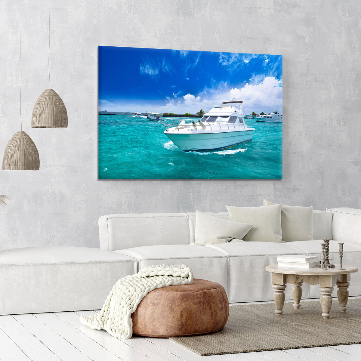 Luxury yatch in beautiful ocean Canvas Print or Poster - Canvas Art Rocks - 6