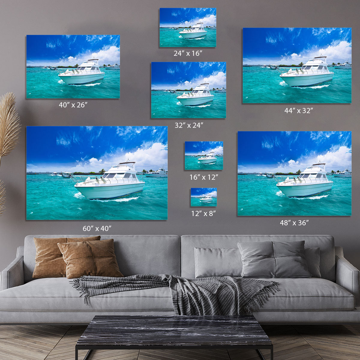Luxury yatch in beautiful ocean Canvas Print or Poster - Canvas Art Rocks - 7