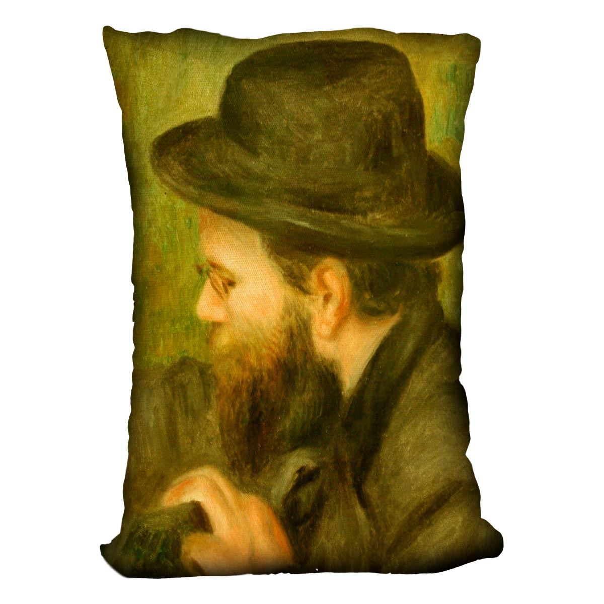 M Bernard man with the black hat by Renoir Cushion