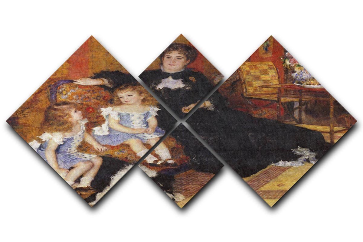 Madame Charpentier and her children by Renoir 4 Square Multi Panel Canvas  - Canvas Art Rocks - 1